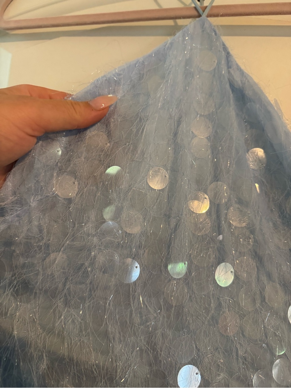 Peppermayo Light Blue Halter Sequin Mini Dress - Picture 5 of 6